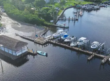 wide view of safe harbor pineland from above