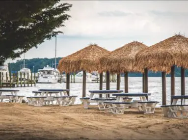 picnic tables at great oak landing