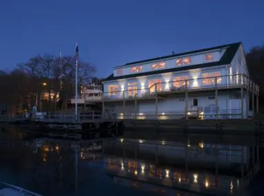 main marina building at safe harbor great island