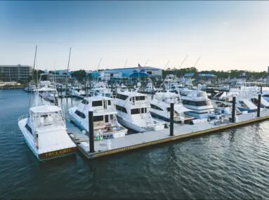 fishing boats docked at safe harbor sportsman