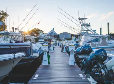 view of marina standing on the dock