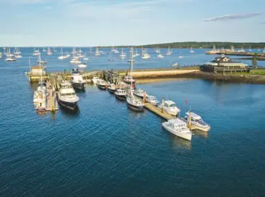 aerial view of safe harbor rockland on a sunny day