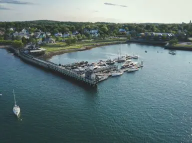 aerial view of safe harbor rockland