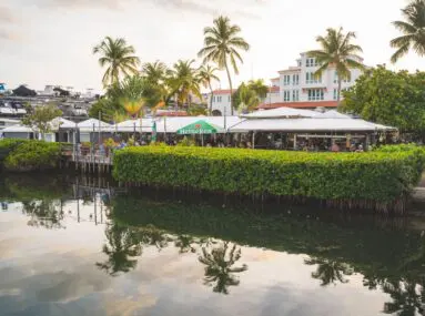 white event tents right next to the water