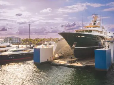 yacht about to be put in water