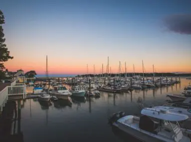 marina at sunset