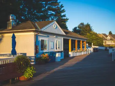cottage on a dock
