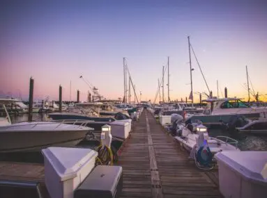 harbor with boats docked