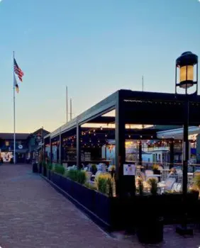 outside patio at black pearl