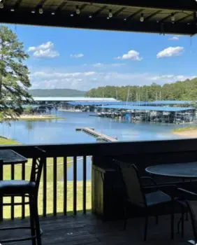 patio overlooking water