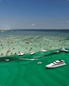 boats anchored at crab island