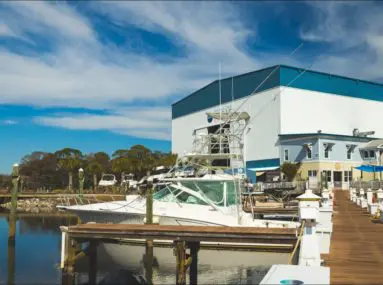boat docked at marina