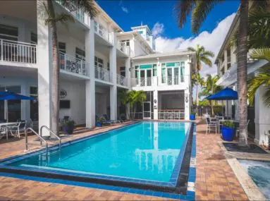 pool with yacht club