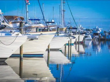 front of boats in slips