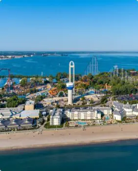 amusement park and beach