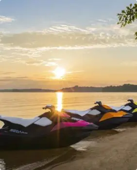 jet skis and sunset