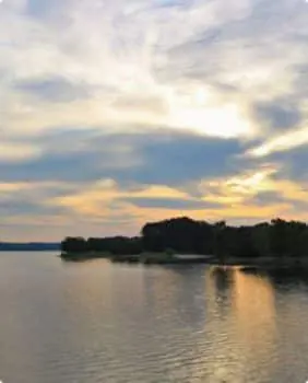 cloudy sunset and water