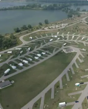 aerial view of park