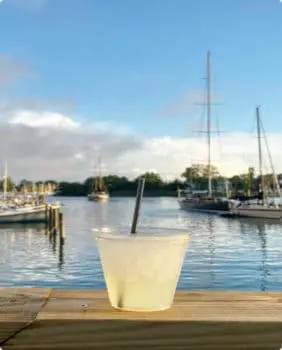 drink with marina in background