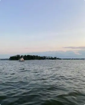 calm water with boat