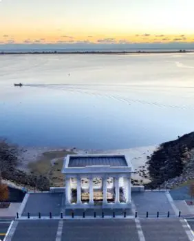 aerial view of pilgrim memorial state park
