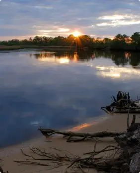 sunset with calm water