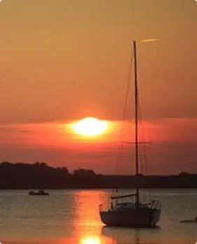 sailboat at sunset