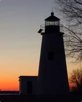 lighthouse at sunset