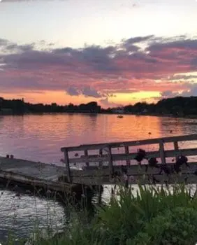 evelyn's dock at sunset
