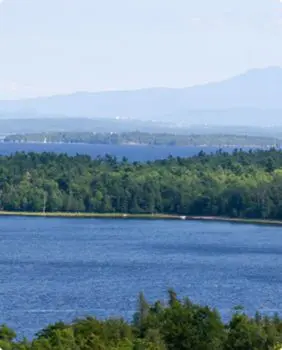 aerial view of valcour island