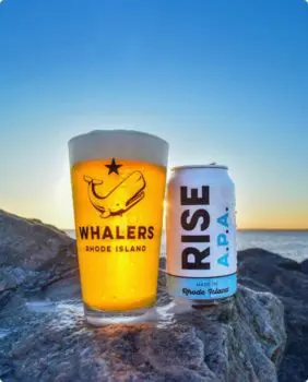 rise APA beer and glass
