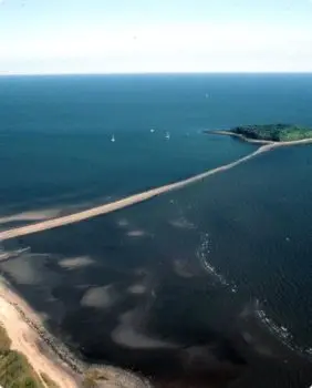 aerial view of charles island