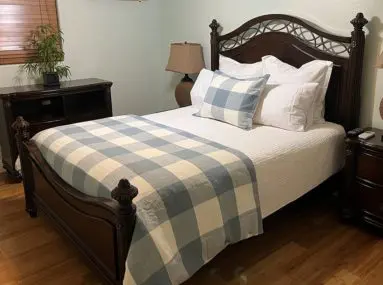 bedroom with bed and nightstands