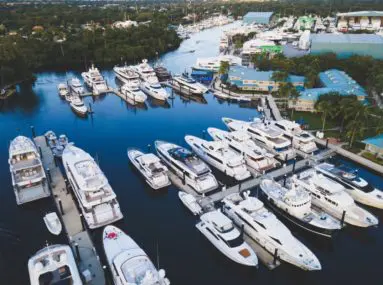 aerial view of marina
