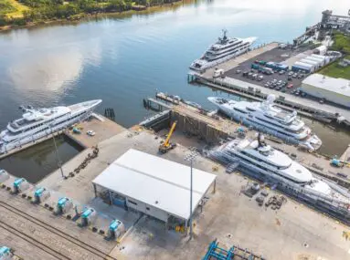 aerial view of savannah yacht center
