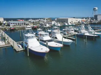 boats docked at safe harbor outer banks