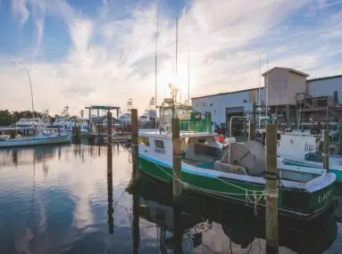 fishing boat docked at marina
