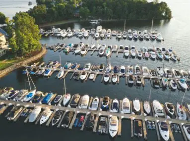 rows of boats docked at slips