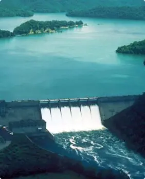 dam with water flowing out