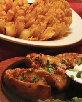 blooming inion and potato skins