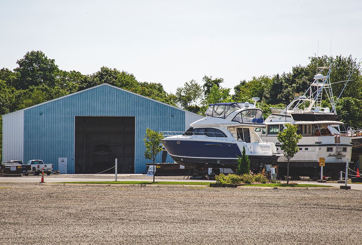 Marina storage building