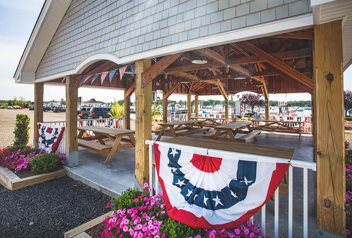 Gazebo area with picnic tables