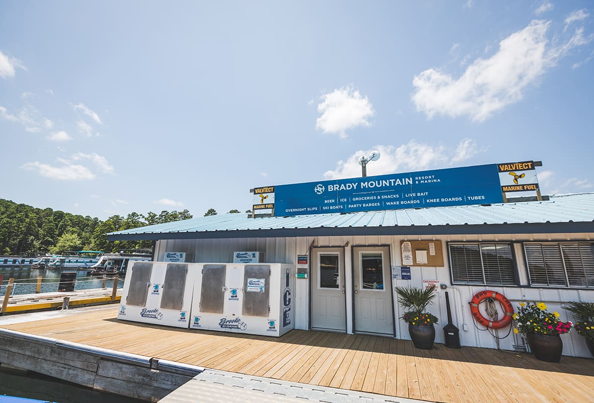 Outside of convenience store at marina