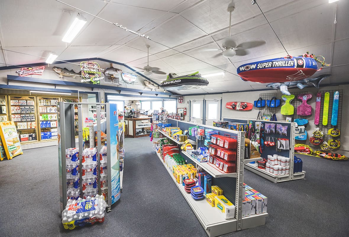 Inside of connivence store at marina