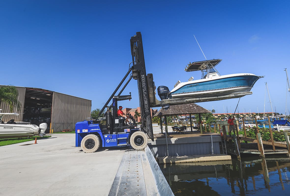 Marina being serviced to water