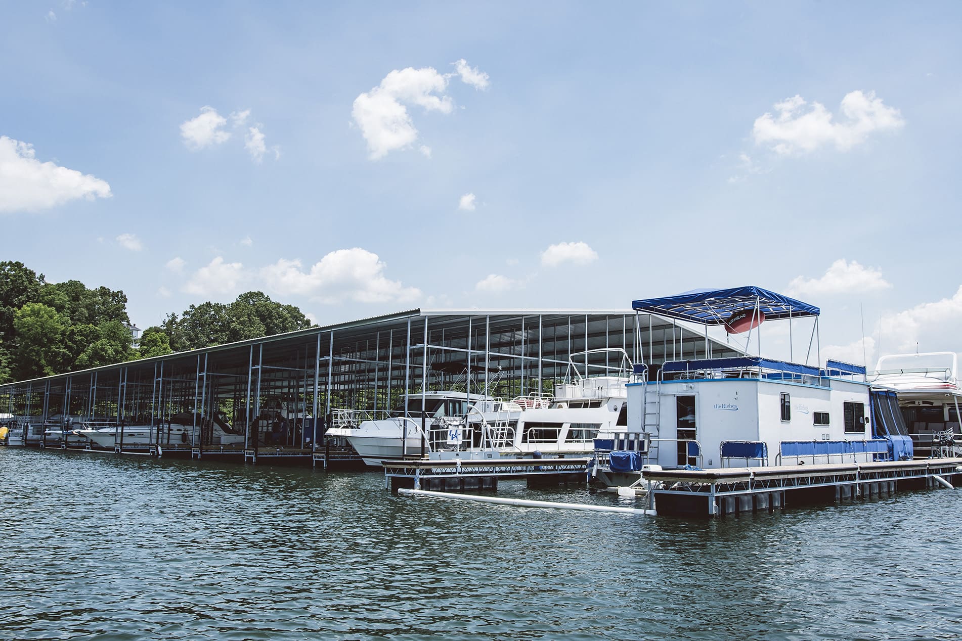 Covered slips at marina