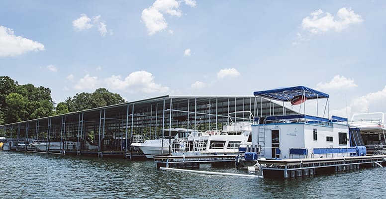 Covered slips are marina