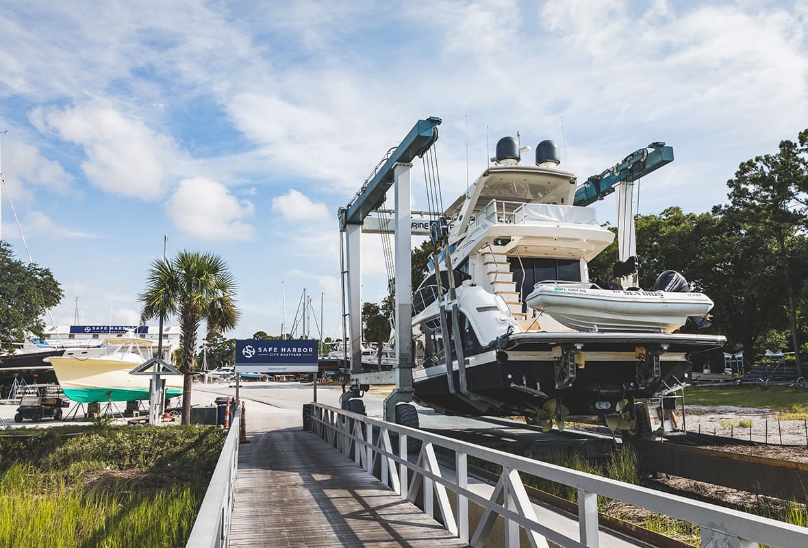 Boat in boat lift