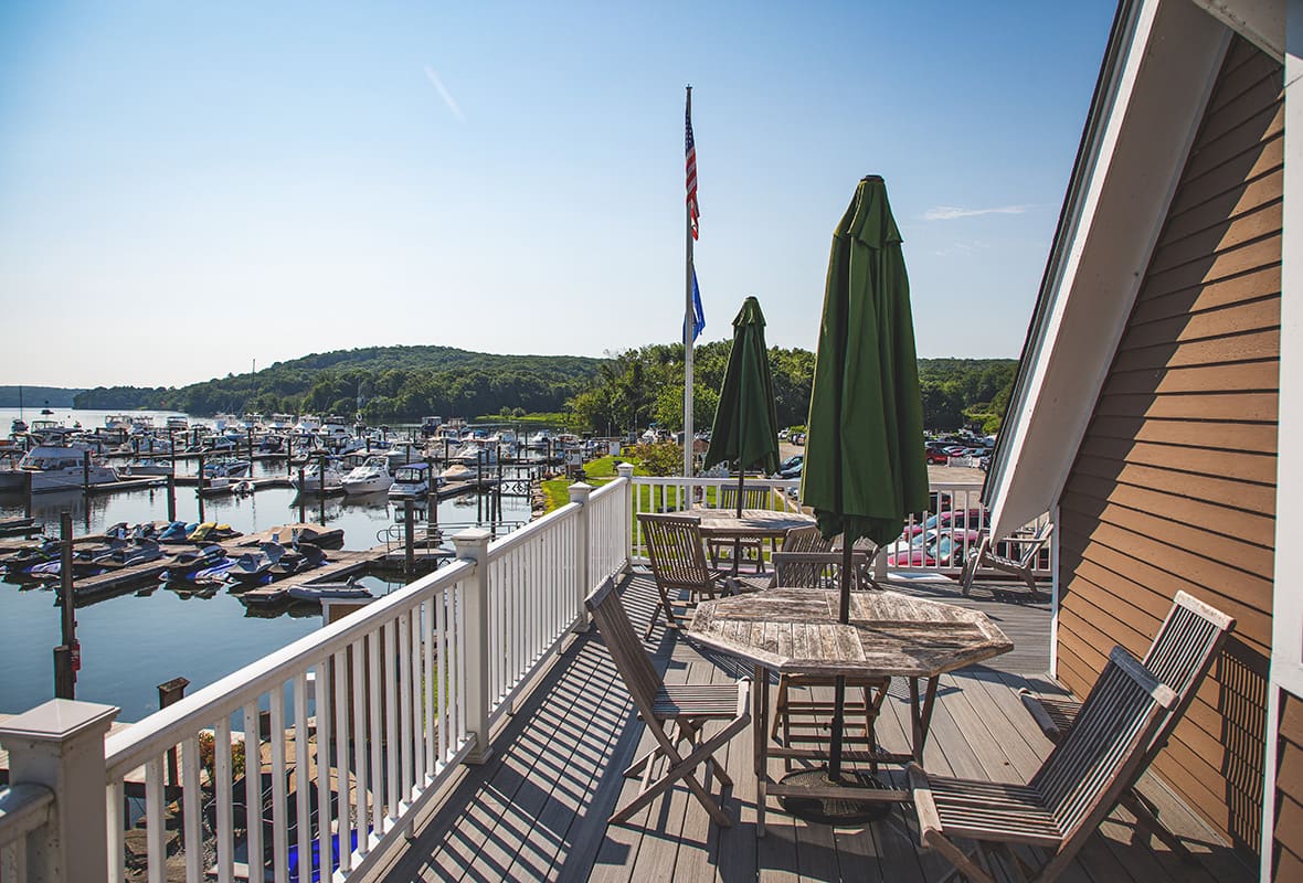 View of marina from top deck