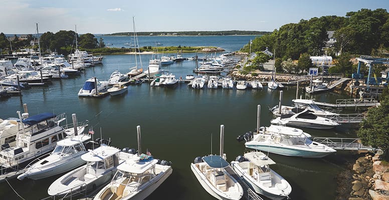 Aerial view of marina